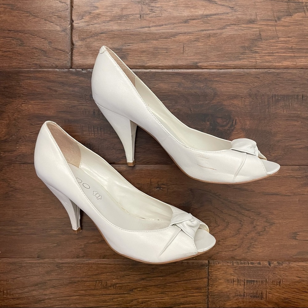 White aldo heels
